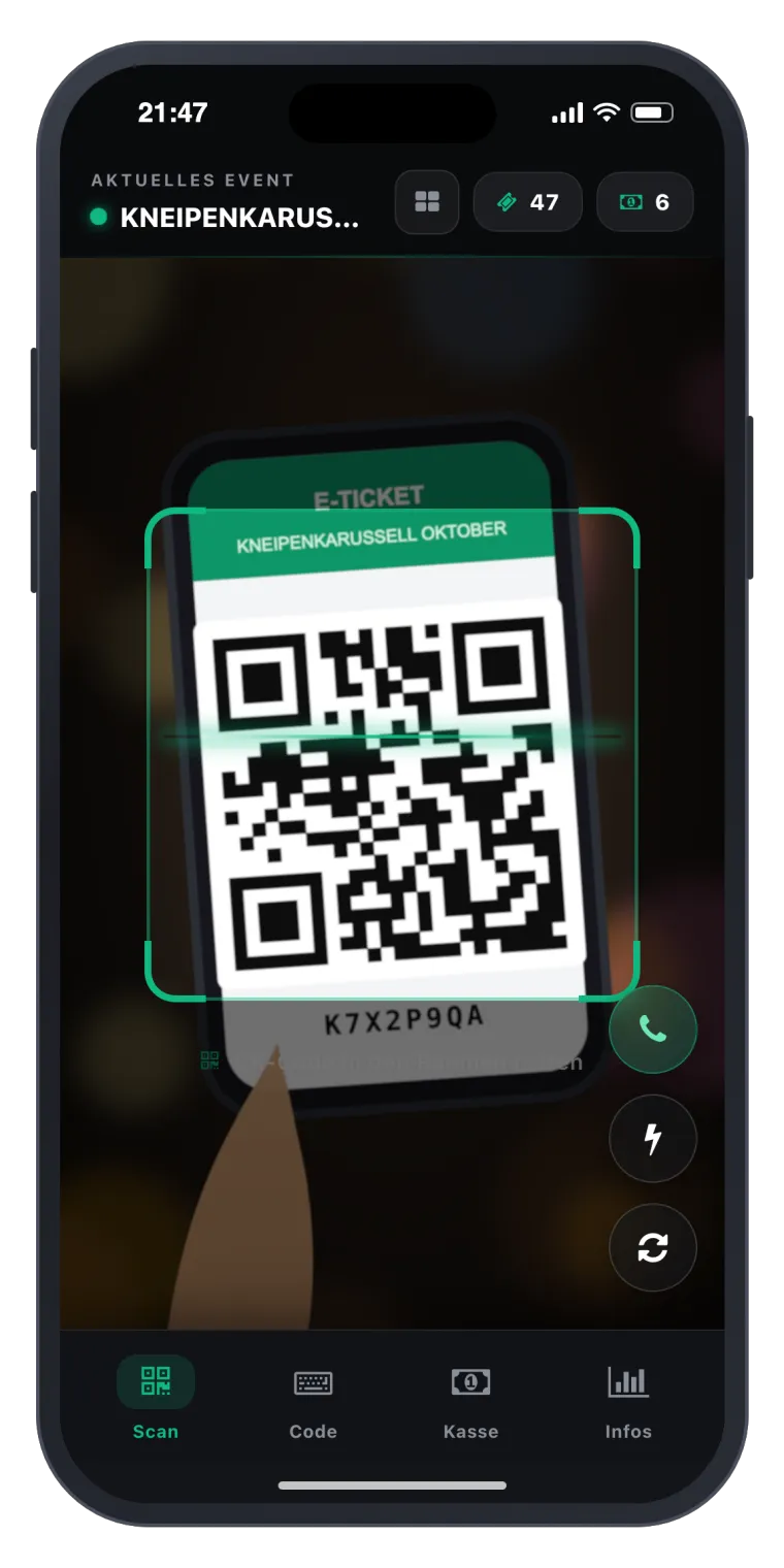 Scanner-App: QR-Code im Rahmen