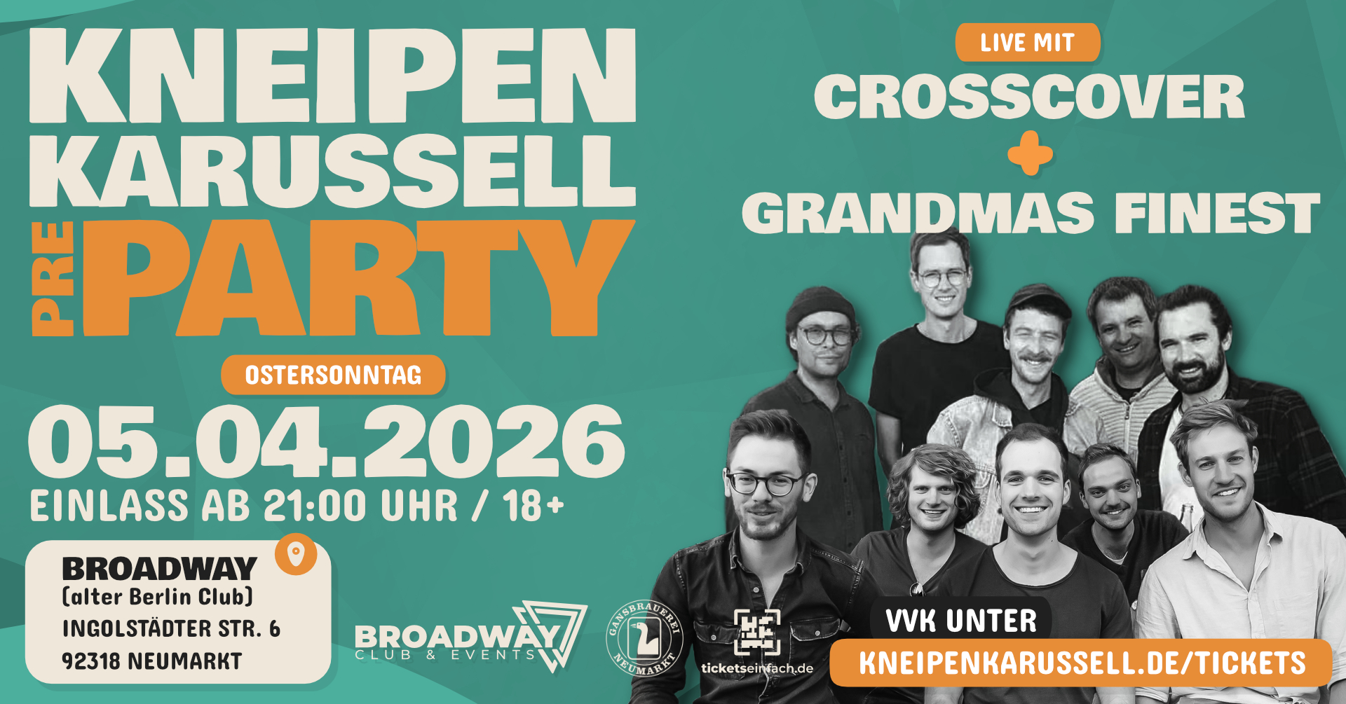 Flyer PRE PARTY KNEIPENKARUSSELL