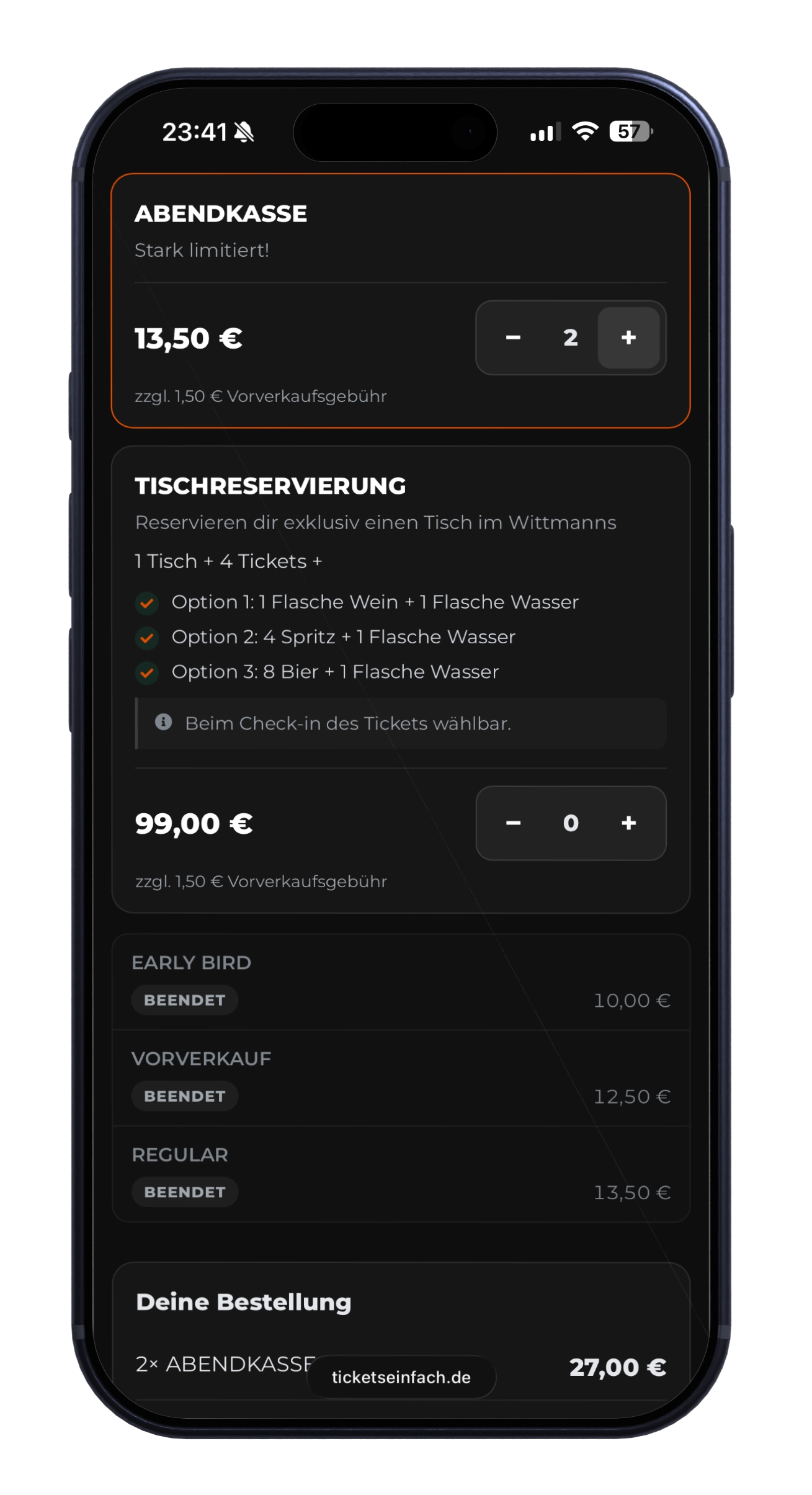 ticketseinfach.de Ticketshop auf dem Smartphone